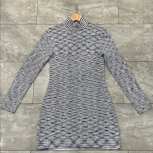 Missoni Black & Light Purple Ribbed Turtleneck Dress